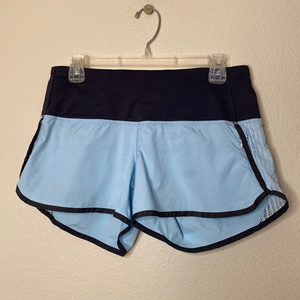 Lululemon shorts women’s 6 six light blue grey lace eyelet pocket